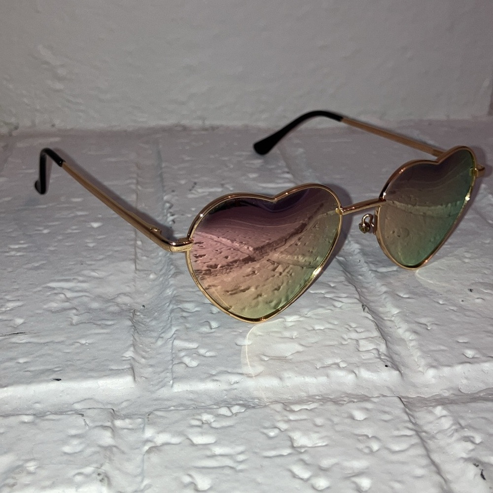 Heart-Shaped Gold Sunglasses
**DONATING IN APRIL**